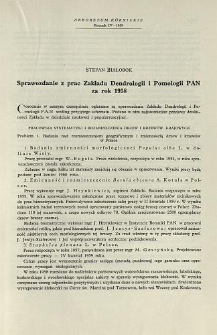 Sprawozdanie z prac Zakładu Dendrologii i Pomologii PAN za rok 1958