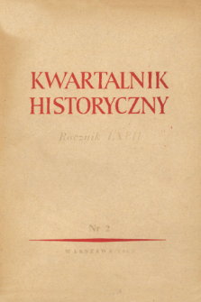 Kwartalnik Historyczny, R. 67 nr 2 (1960), Recenzje