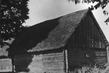 A granary window in a barn