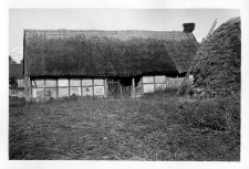 A half-timbered barn