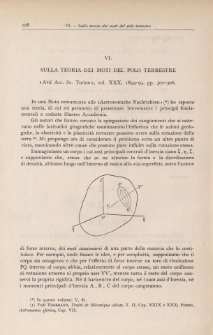 Sulla teoria dei moti del polo terrestre