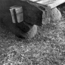 A foundation of a barn