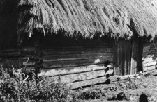 A fragment of a log barn