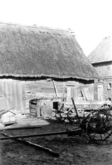 A post-and-plank barn