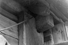 A roof support structure in a barn