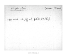 Międzyleś. Kartoteka powiatu warszawskiego w średniowieczu. Kartoteka Słownika historyczno-geograficznego Mazowsza w średniowieczu
