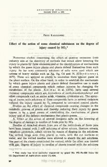 Effect of the action of some chemical substances on the degree of injury caused by SO2