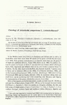 Chorology of Aristolochia sempervirens L. (Aristolochiaceae)