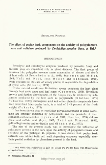 The effect of poplar bark components on the activity of polygalacturonase and cellulase produced by Dothichiza populea Sacc. et Bri.