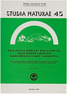 Ecological principles of meadow ecosystem management in the Babia Góra National Park, Western Carpathians