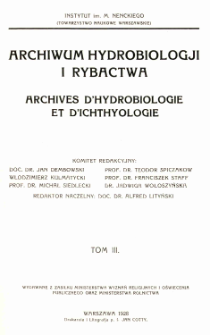 Archiwum Hydrobiologji i Rybactwa, Tom 3 Nr 3-4