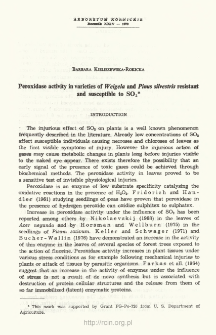 Peroxidase activity in varieties of Weigela and Pinus silvestris resistant and susceptible to SO2