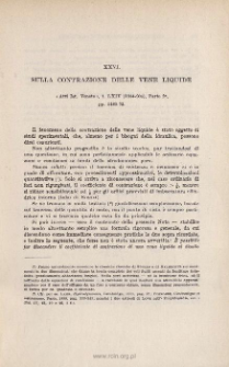 Sulla contrazione della vene liquide. « Atti Ist. Veneto di Ist. Veneto di Sc., Lett. ed Arti », t. LXIV (1904-1905), Parte 2ª, pp. 1465-72