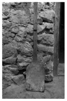 A bread oven shovel