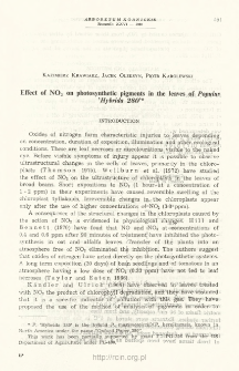 Effect of NO2 on photosynthetic pigments in the leaves of Populus 'Hybrida 280'