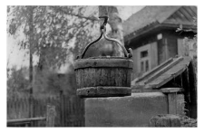 A wooden bucket