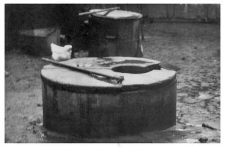 A well with a manual lift