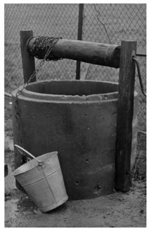 A well with a winch