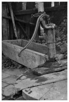 A well with a pump