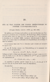 Sur vrai nombre des formes irréductibles du systéme cubo-biquadratique