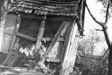 A half-timbered construction of a building