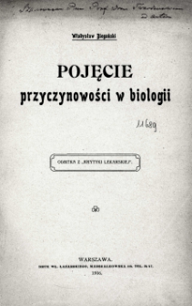 Pojęcie przyczynowości w biologii