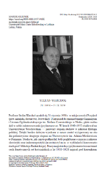 Stefan Warchoł (21 I 1930-25 IX 2019