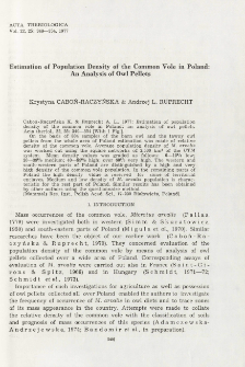 Estimation of population density of the common vole in Poland: an analysis of owl pellets