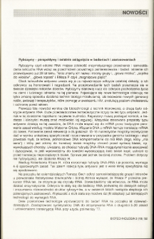 Rybozymy - perspektywy i ostatnie osiągnięcia w badaniach i zastosowaniach