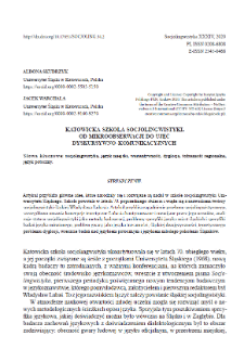 The Katowice School of Sociolinguistics: from Micro-observartions to Discursive and Communicative Approaches