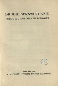 Sprawozdanie Funduszu Kultury Narodowej 1934
