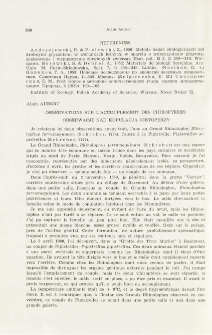 Observations sur l'accouplement des Chiropters; Obserwacje nad kopulacją nietoperzy