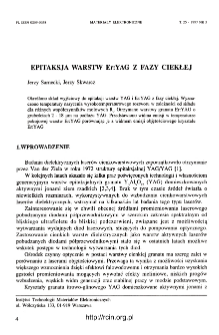 Epitaksja warstw Er:YAG z fazy ciekłej = The liquid phase epitaxy of Er:YAG layers