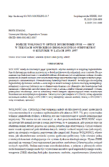 The term of freedom as perceived in the us-them dichotomy in texts of the soviet ideological subdiscourseabout culture in 1953–1957