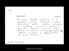 Maków. Files of Makow district in the Middle Ages. Files of Historico-Geographical Dictionary of Masovia in the Middle Ages