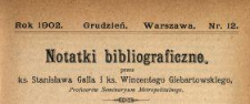 Notatki Bibliograficzne 1902 N.12