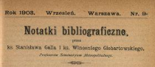Notatki Bibliograficzne 1903 N.9