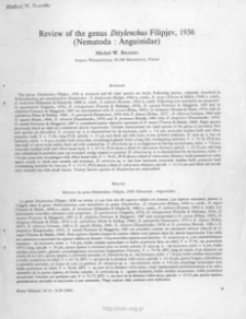 Review of the genus Ditylenchus Filipjev, 1936 (Nematoda: Anguinidae)