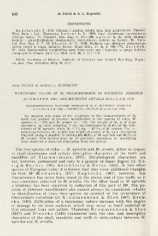 Taxonomic value of M1 measurements in Microtus agrestis (Linnaeus, 1761) and Microtus arvalis (Pallas, 1779)