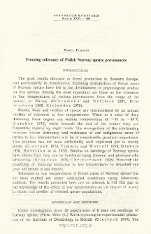 Freezing tolerance of Polish Norway spruce provenances