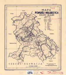 Mapa powiatu Wałbrzych : Dolny Śląsk : podziałka 1:100 000