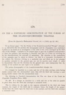 On the a posteriori demonstration of the porism of the in-and-circumscribed triangle