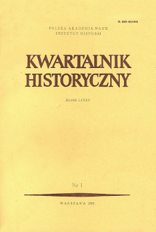 Kwartalnik Historyczny R. 90 nr 1 (1983), Strony tytułowe, spis trści