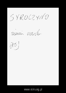 Seroczyn. Files of Czersk district in the Middle Ages. Files of Historico-Geographical Dictionary of Masovia in the Middle Ages