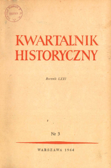 Kwartalnik Historyczny R. 71 nr 3 (1964), Strony tytułowe, spis treści