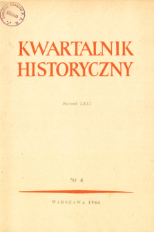 Kwartalnik Historyczny R. 71 nr 4 (1964), Strony tytułowe, spis treści