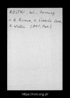 Rostki. Files of Kolno district in the Middle Ages. Files of Historico-Geographical Dictionary of Masovia in the Middle Ages