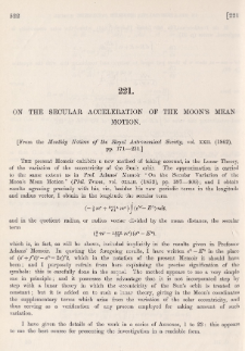 On the secular acceleration of the Moon's mean motion