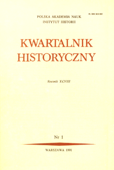 Kwartalnik Historyczny R. 98 nr 1 (1991), Strony tytułowe, spis treści