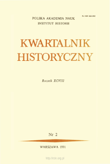 Kwartalnik Historyczny R. 98 nr 2 (1991), Strony tytułowe, spis treści